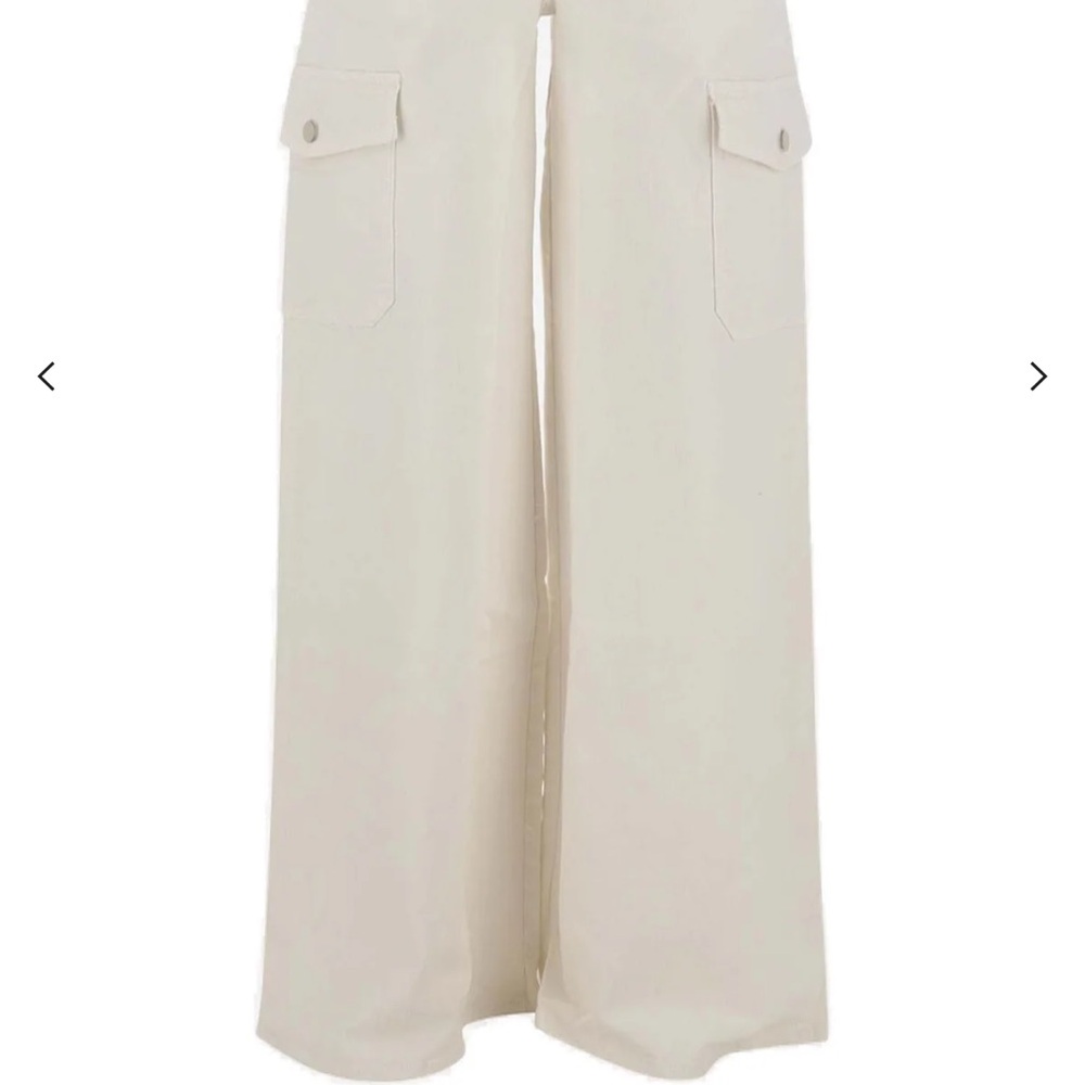 MOTHER Cream Cargo Distressed Relaxed Fit Jeans - Picture 3 of 5